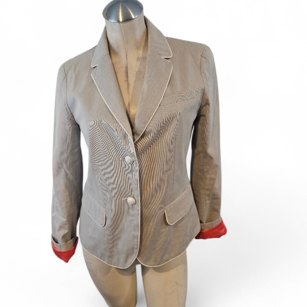 Gap Size 6 The Academy Blazer Gray Off White Coral